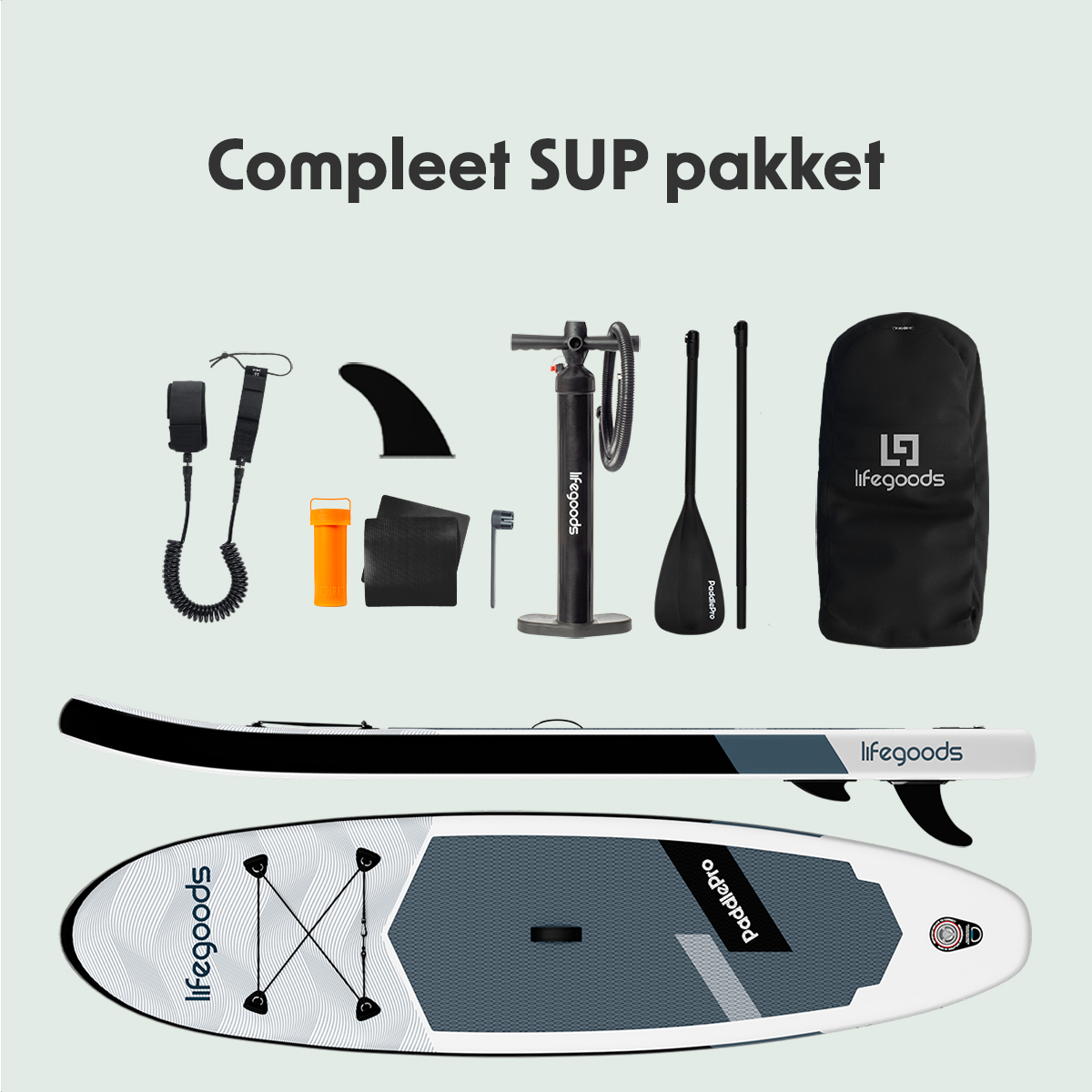 SUP Board Compact 300×76 cm Wit/Zwart kopen | LifeGoods